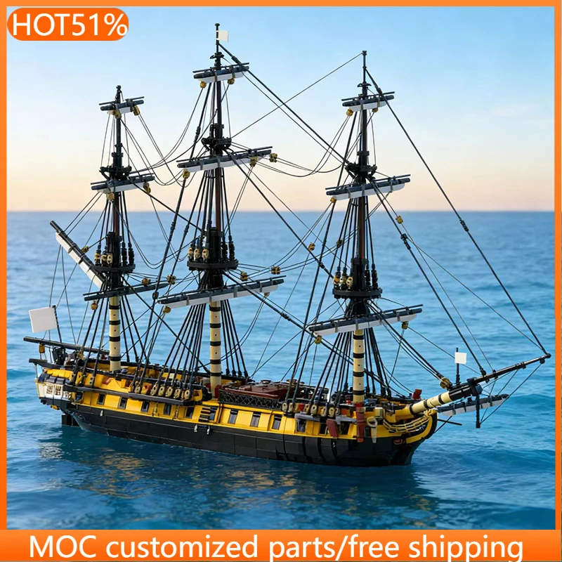 

7945 деталей, конструктор HMSEuryalusFrigate MOC, модульный набор для сборки, креативный дизайн, простое DIY-устройство, игрушка-подарок для мальчиков на праздники