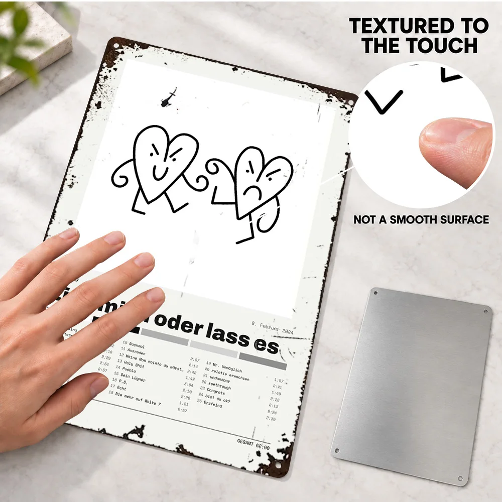 Makko Lieb Mich Oder Lass Es Aluminum Poster Personalized Metal Sign Album Cover Design Wall Art For Bedroom Music Lover Gift