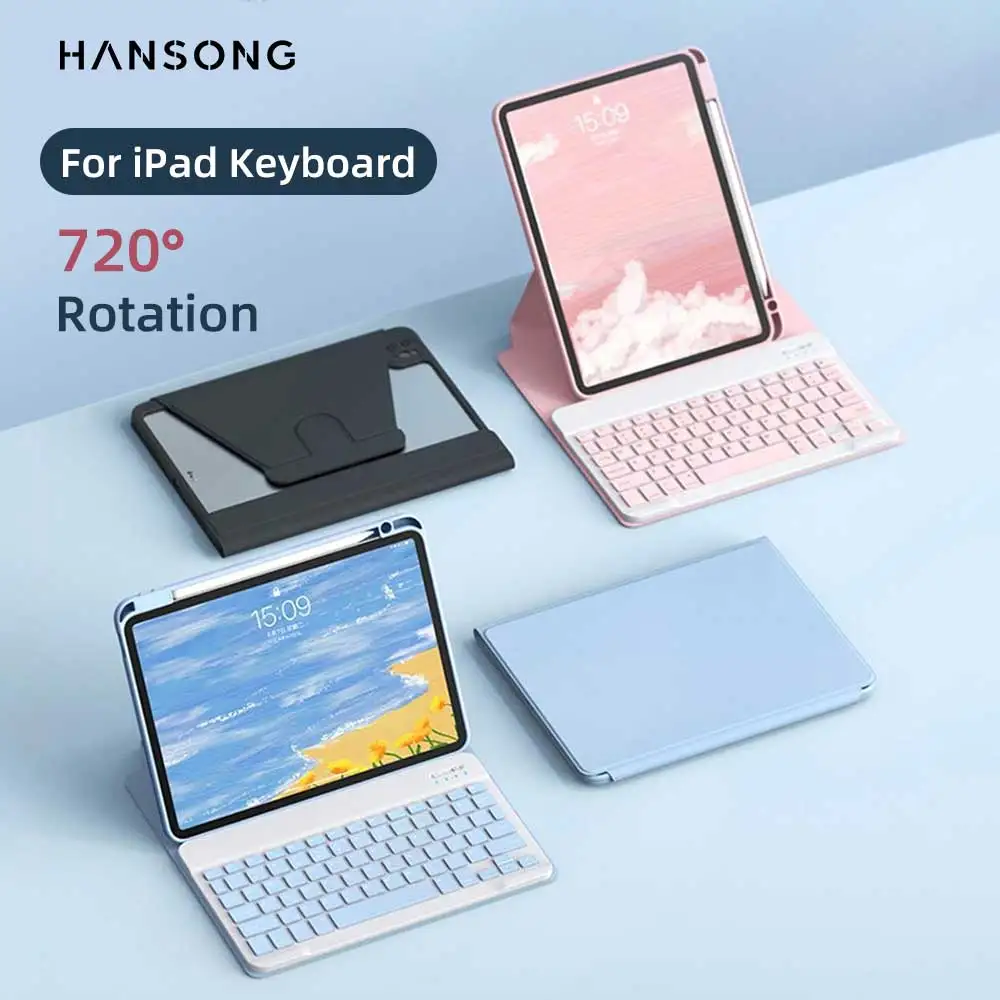 Magnetic Keyboard Case For iPad Pro 11 Air 4/5 10.9 10th 10.5 10.2 9/8/7th Generation Transparent Cover With Keyboard Mouse