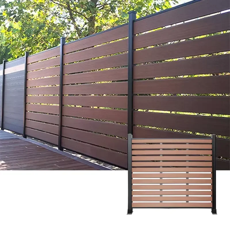Featured Products Insect Anti-Fading Easily Assembled Security s Aluminium Metal Slat WPC Wall Fence Outdoor Garden Wooden