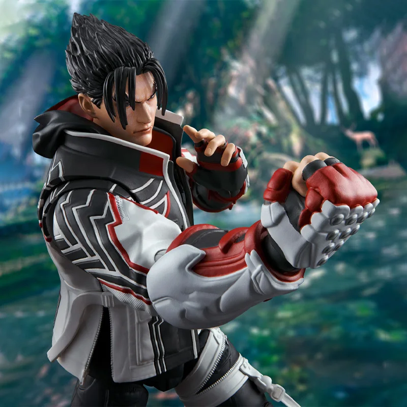 Bandai genuíno tekken 8 modelo kit anime figuras shf jin kazama anime figura de ação coleção modelo para brinquedos das crianças presentes