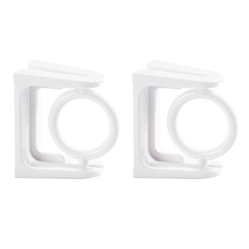 2Pcs Self Drapery Rod Support Hook Easy Installation Adhesive Curtain Poles Holders Brackets No Drilling Required