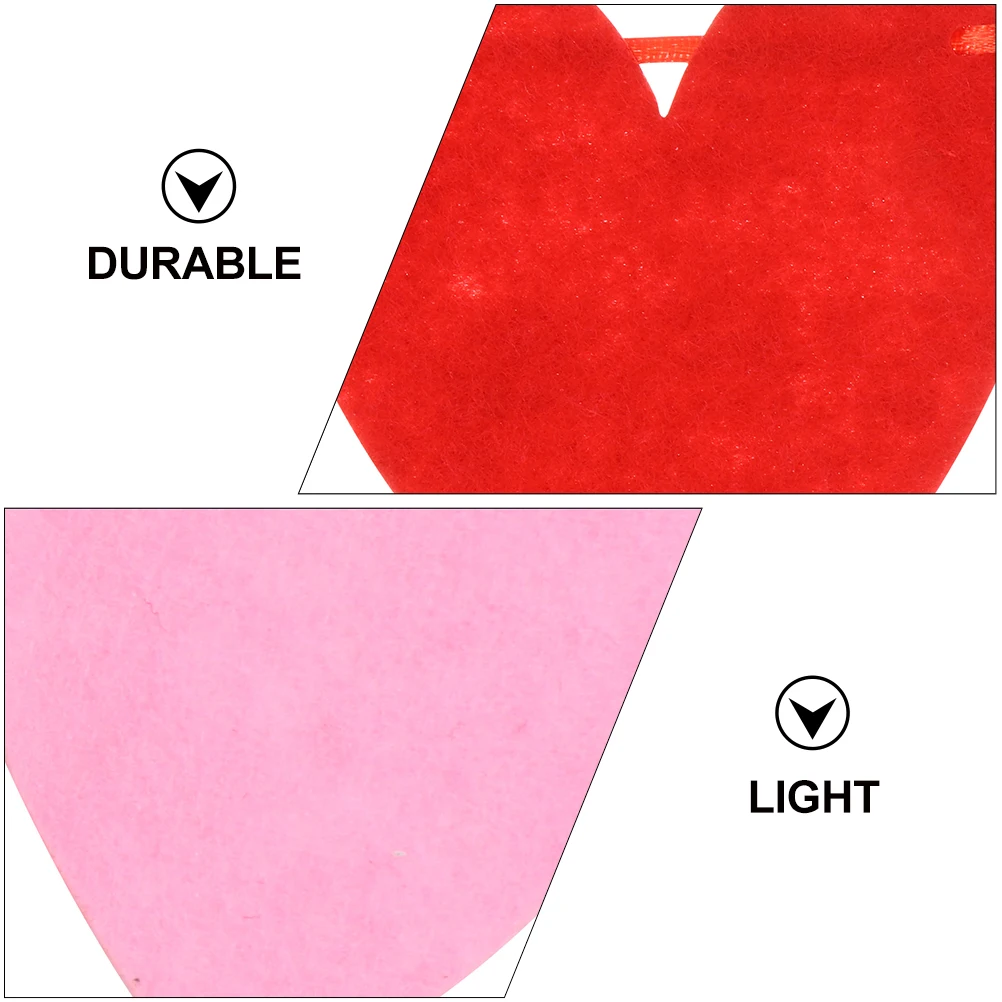

4Pcs Felt Lover's Day Heart Garland Banner Pink Red Romantic Party Wall Hanging Flags Decoration Felt Banner Party Flags