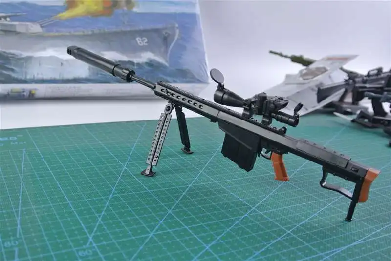 1:6 M82A1 Barrett Sniper Rifle  Assembling Gun Model Assembly Plastic Weapon For 1/6 Soldier Military Building Blocks Toy