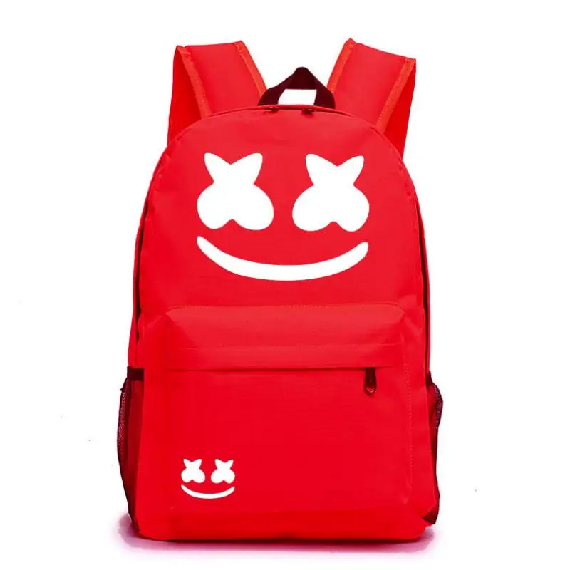 Luminosa mochila crianças saco de escola adolescentes lona dj marshmello estudante mochila para o menino da menina crianças saco presente