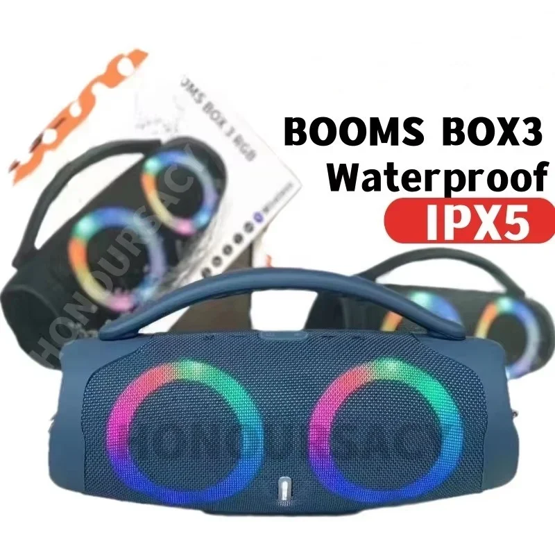 3rd Generation Caixa De Som Bluetooth Speaker BOOMS BOX3 MINI RGB IPX 5 Waterproof Wireless Bluetooth Subwoofer Speaker with FM