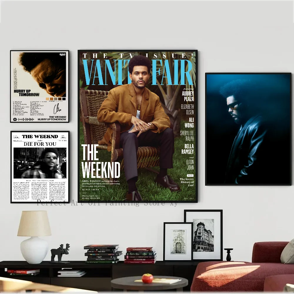 المغني الشهير The Weeknd ألبوم الموسيقى المشارك ورقة الطباعة غرفة المعيشة المنزلي مدخل مطعم مقهى الفن اللوحة الديكور