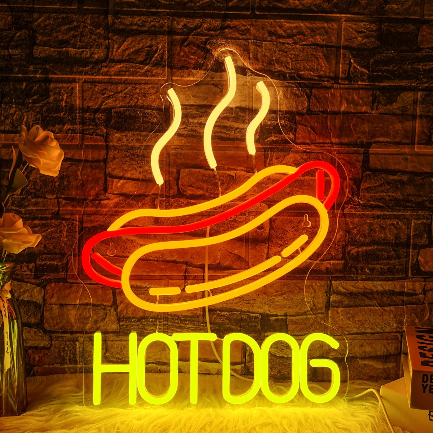 

Hot Dog Neon Led Sign Wall Decor USB Powered Neon Light Creative Logo For Food Shop Wedding Birthday Party Hanging Art Lamp