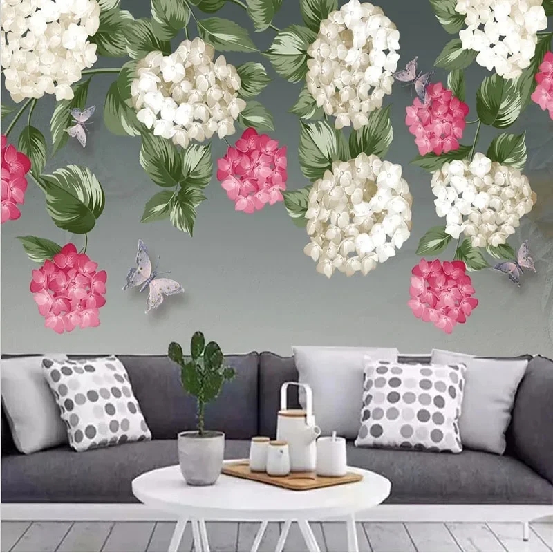 Custom Photo Mural Wallpaper Floral 3D Fresh European Pastoral Hand Painted Flowers For Bedroom Walls Papel De Parede Home Décor