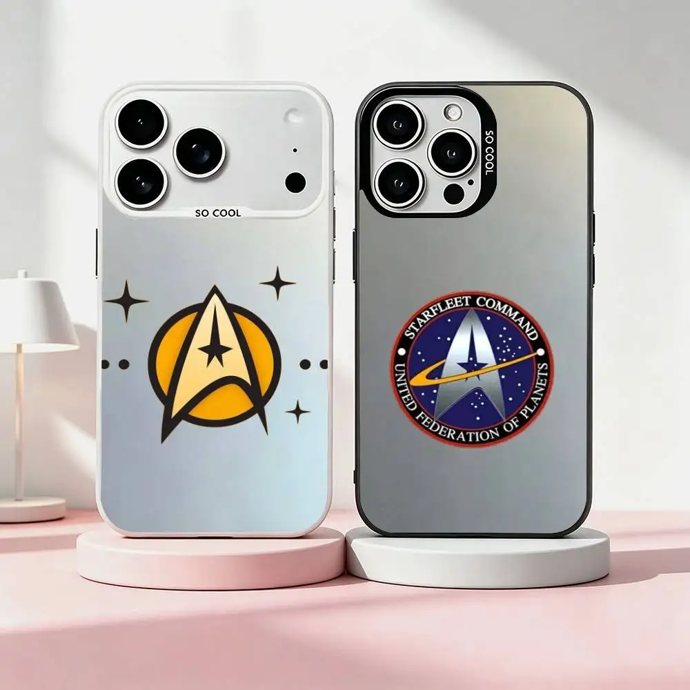 Чехол для телефона Star Trek-K Spock Space-E для iPhone 17, 16, 15, 14, 13, 12, 11 Plus, Pro Max, XS, цветной серебристо-черный чехол.