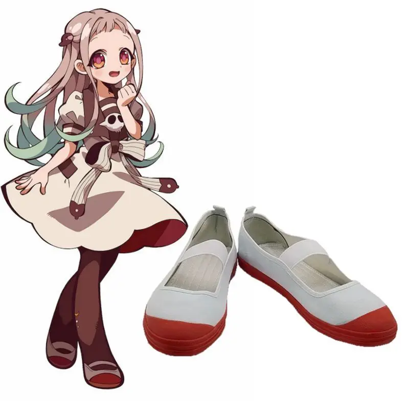 Japão anime toilet-bound hanako-kun nene yashiro sapatos cosplay trajes acessórios menina dança sapatos de lona branco vermelho feminino