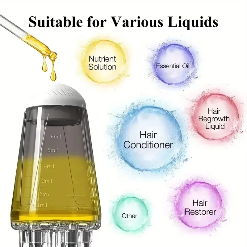 Electric Head Scalp Massage Hair Growth Oil Serum Comb Regrowth Hair Treatment Therapy