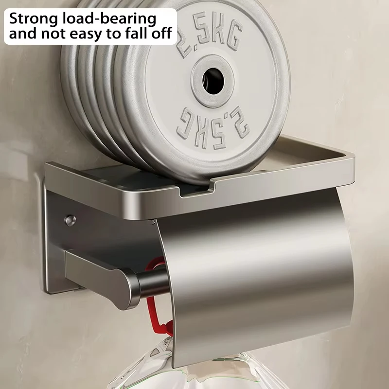 Toilet Paper Holder Tissue Hanger Wall-Mounted Paper Roll Rack Toilet Paper Holder Storage Phone Stand Tray Bathroom Accessories