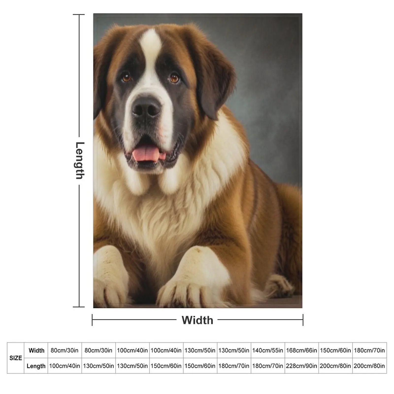 Saint Bernard Portrait Throw Blanket Soft Soft Plush Plaid Custom Stuffeds christmas gifts anime Blankets