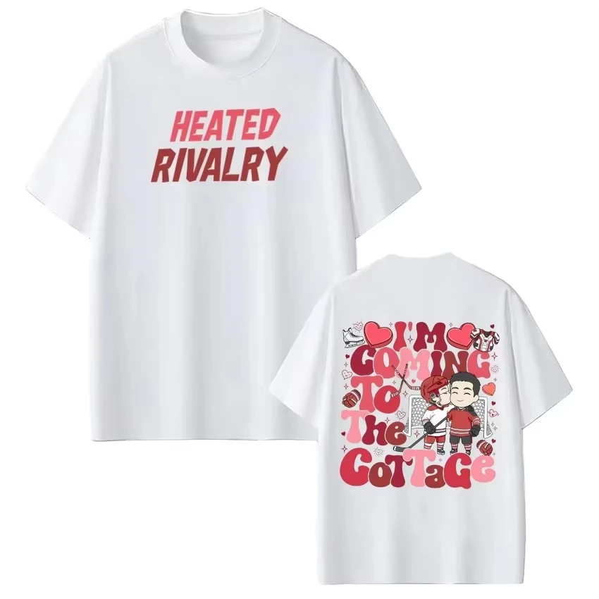 

Футболка с модным принтом Heated Rivalry Merch для мужчин и женщин, футболка в стиле хип-хоп, панк, топ с короткими рукавами, повседневная винтажная хлопковая уличная одежда