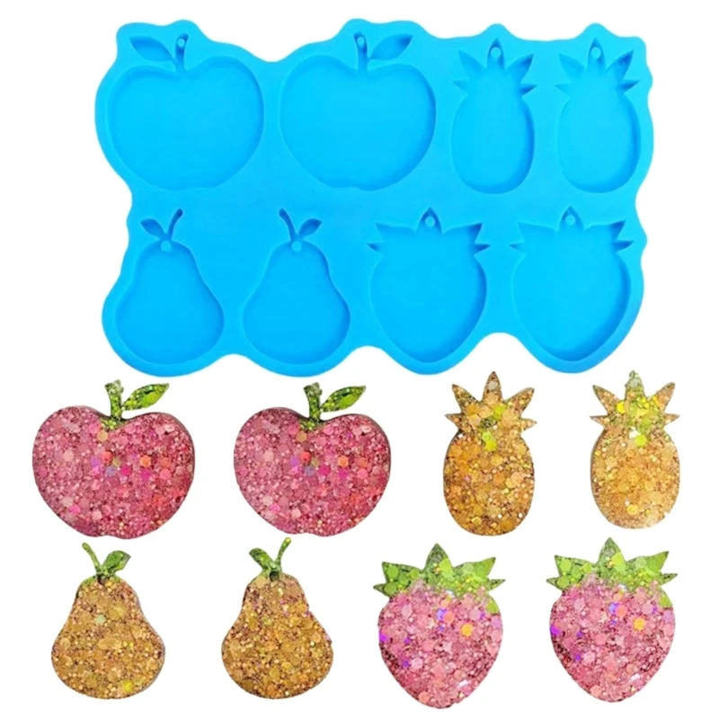 

Epoxy Assembled Decor Mold Geometric Fruit Pear Earrings Pendant Mold Phone Keychain Pendant Silicone Mold for Decor