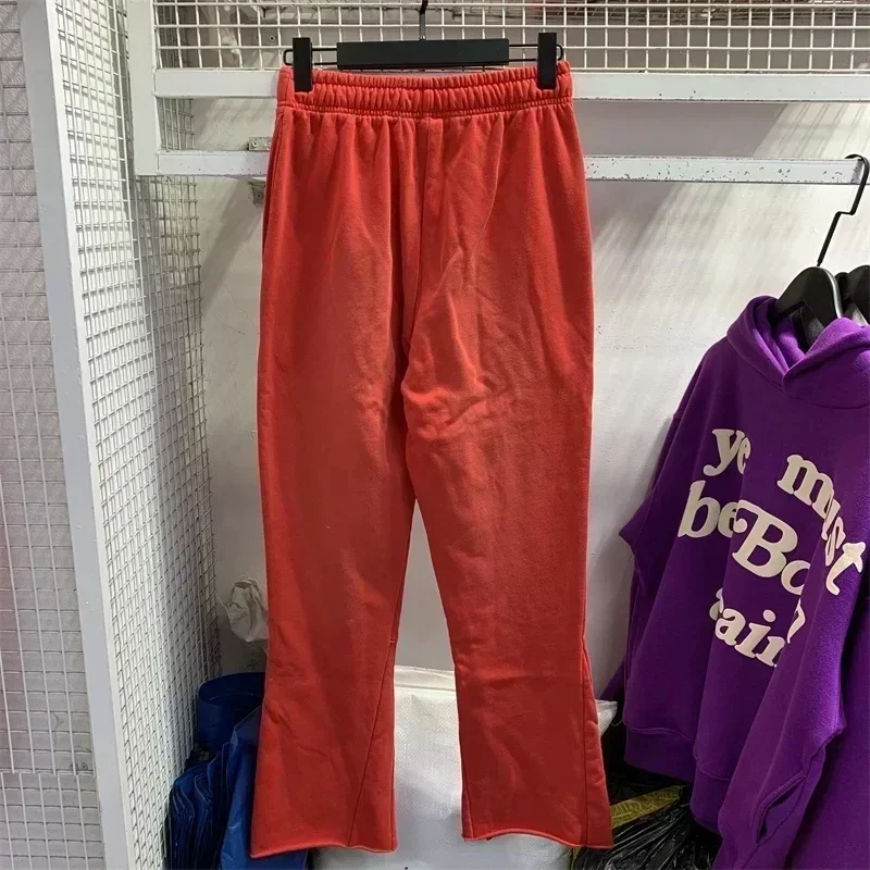 Pantalon évasé rouge Y2K pour femmes et hommes, pur coton, impression de logo, proximité, wstring, joggeurs, respzed, ensemble de survêtement