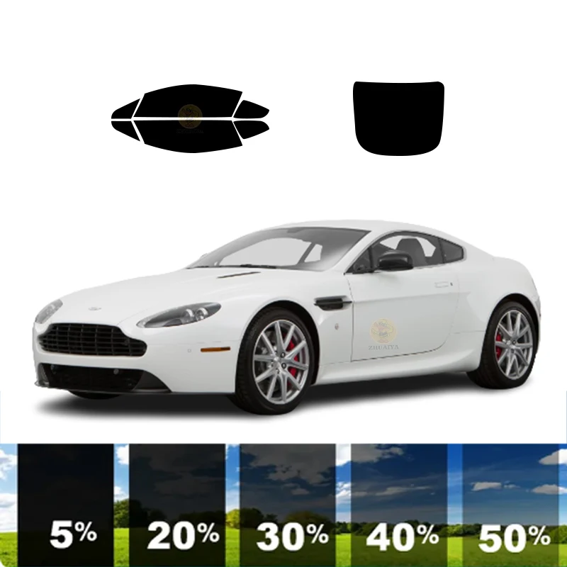 

precut Removable Window Tint Film For Car 100% UVR 5%-35%VLT Heat Insulation Carbon For ASTON MARTIN VANTAGE 2DR COUPE 2005-2017