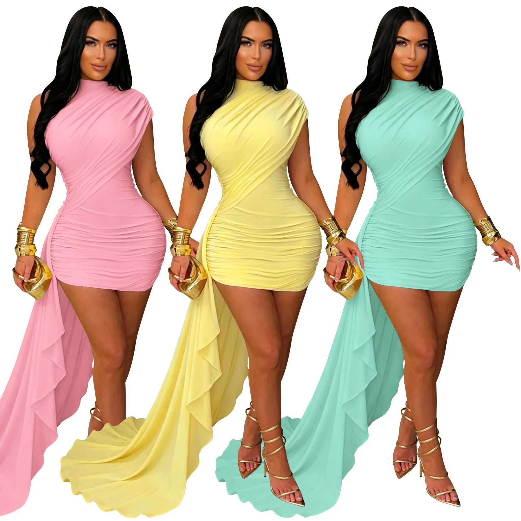 Dashiki African Dresses for Women Summer Elegant African Sleeveless Polyester Party Evening Bodycon Mini Dress Ankara Dresses