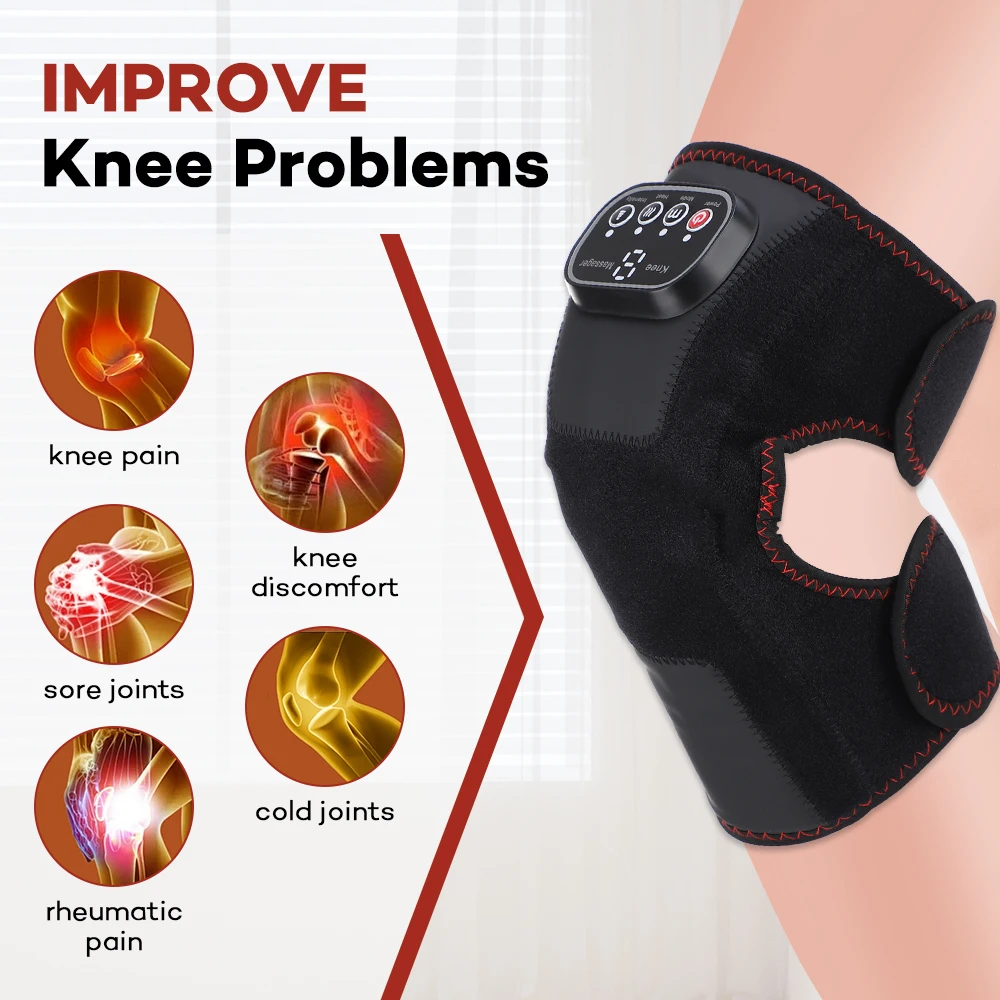 3in 1 Shoulder Knee Heated Vibration Knee Massager Pad for Joint Pain Relief Health Care Airbags Shoulder Arthritis Support Belt