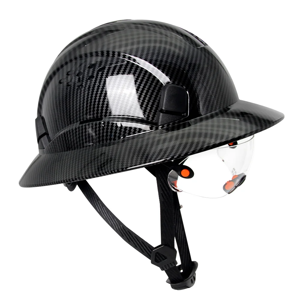 ANSI Full Brim Safety Helmet with Goggles Construction Hard Hat with Visor Protective Working Riding Rescue Climbing CE Helmet