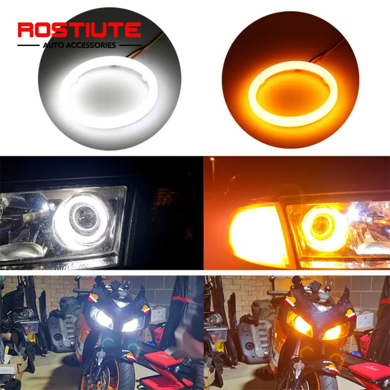 1 sztuk 12-24V LED bawełna anioł oczy 60MM 70MM 80MM 90MM 100MM 110MM 120MM Halo pierścienie motocykl motoryzacyjny okrągłe Led żarówka