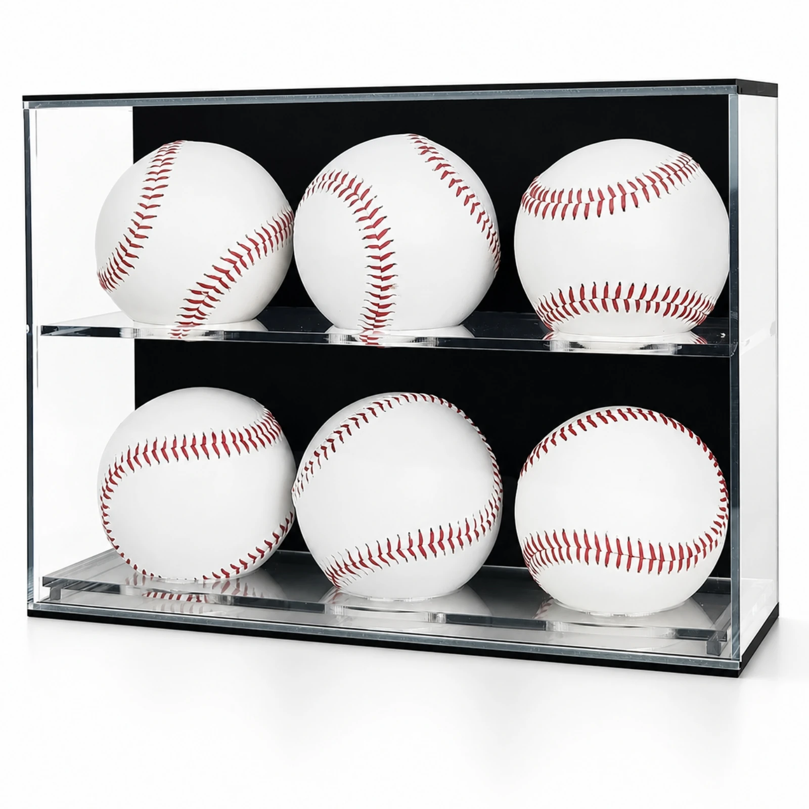 Acrylic Baseball Display Case with Shelf Stable Baseball Memorabilia Display Case Adjustable Long-Lasting for Sports Room