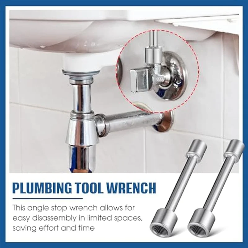 

Y42A-2Pcs Angle Stop Wrench Angle Stop Removal Tool Angle On Wrench Plumbers Wrench For Installing Compression Angle Stop