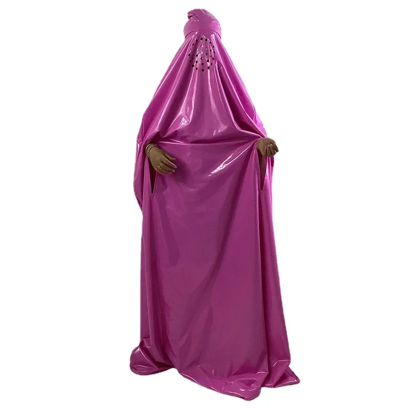 Unisex Outerwear Sexy Women Wetlook PVC Capes Loose Long Ponchos Cosplay Faux Latex Fetish Cloaks Trench Party Costumes S-7XL