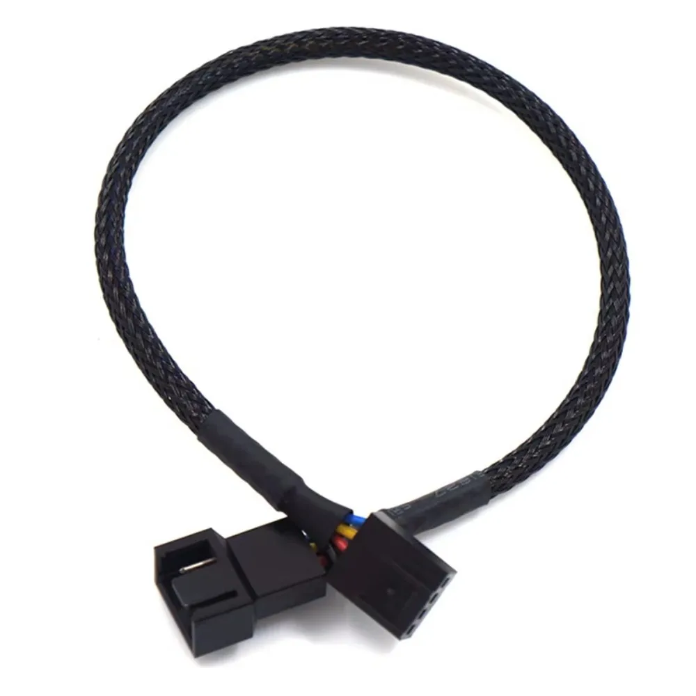 Male To Female 4 Pin Pwm Fan Cable Connector Black Sleeved Temperature Control Fan Cable 4/3/2/1 Ways Splitter