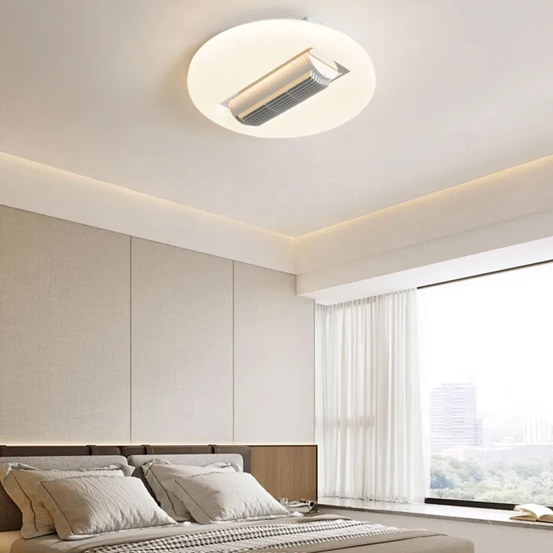 Imagem -04 - Modern White Square e Round Blateless Teto Fan Light Invisible Lâmpada do Teto Led Silencioso Ventilador Elétrico Ventilador Cores Velocidades