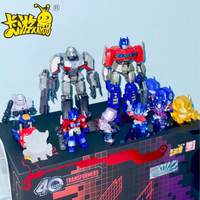 New KAYOU Transformers Rubber Doll Set Box 40th Anniversary Spark War Blind Box Optimus Prime Mini Rubber Megatron Toy Kids Gift