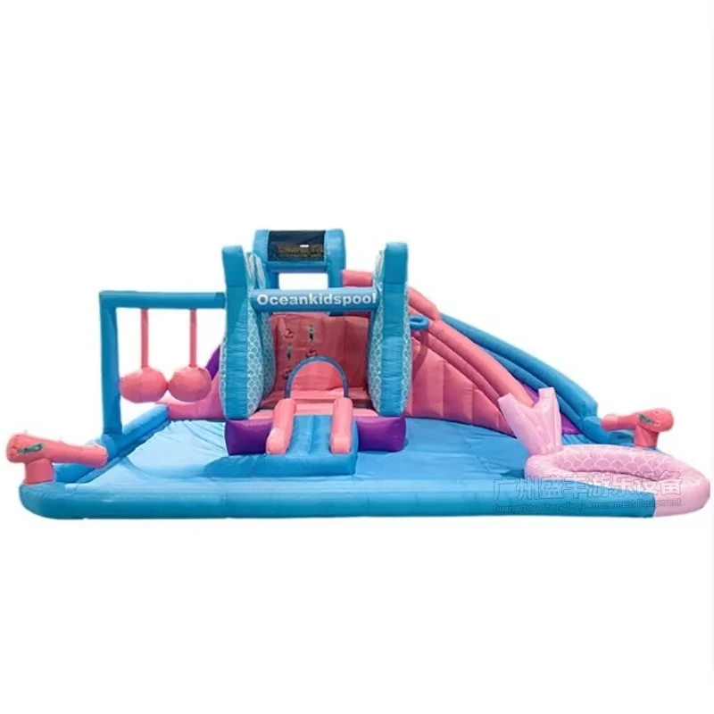 Custom Inflatable Castle Indoor Small Home Mermaid Inflatable Trampoline Trampoline Swimming Pool Kids Inflatable Cas