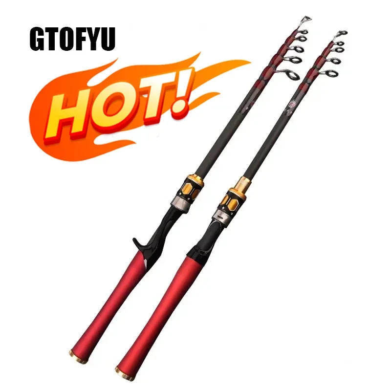 

2.1-2.7m Telescopic Fishing Rod Multifunction Spinning Casting Rod High Carbon Fishing Fish Pole Durable Anti Slip Fishing Rod