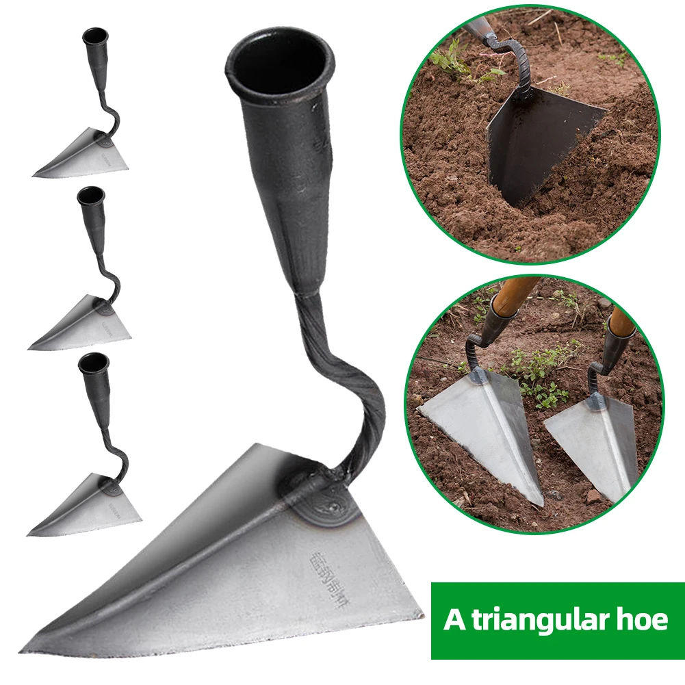 Farm Tools Hoes Triangle Small Tip Hoe Plowing Hoe Agricultural Land Turning Loose Soil Hoe for Household Vegetable Planting