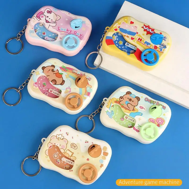 Mini carro aventura console de jogo volante chaveiro pingente