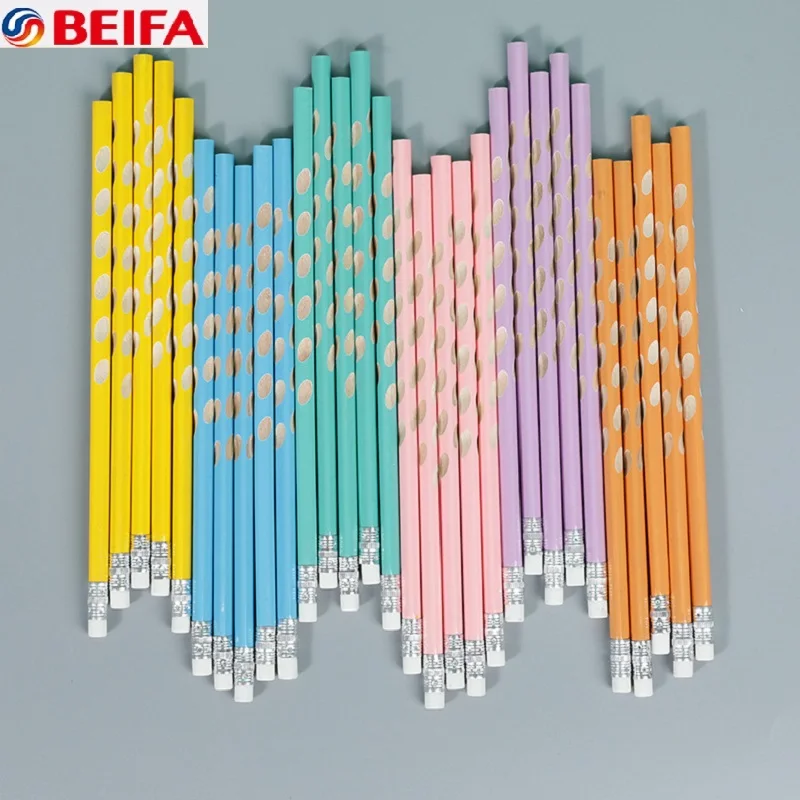 Beifa 30pc/Lot Pencil Lapices Safe Lead Free Stationery HB Student Triangle Rod Correction Grip Posture Pencils Supplies School