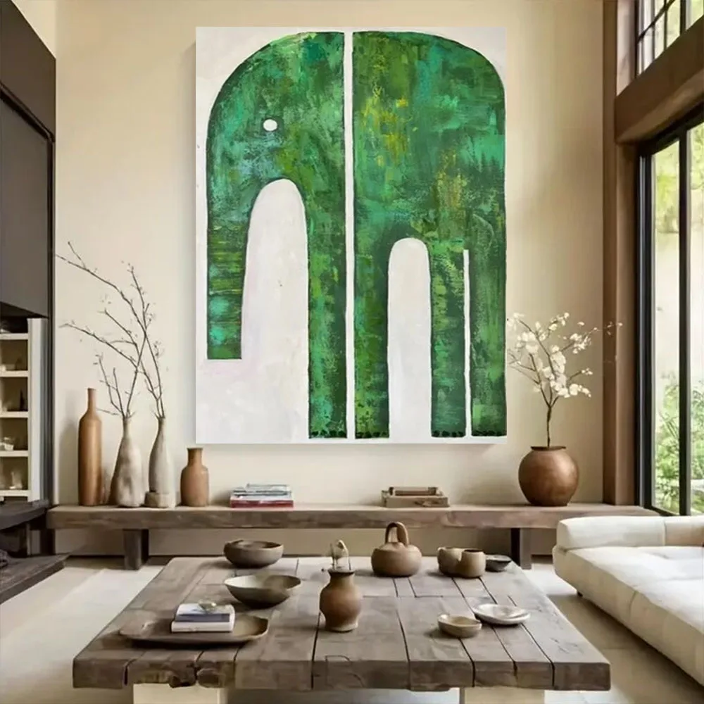 

Hand-painted abstract Asian elephant African elephant elephant oil painting white snow on canvas handmade modern animal paints