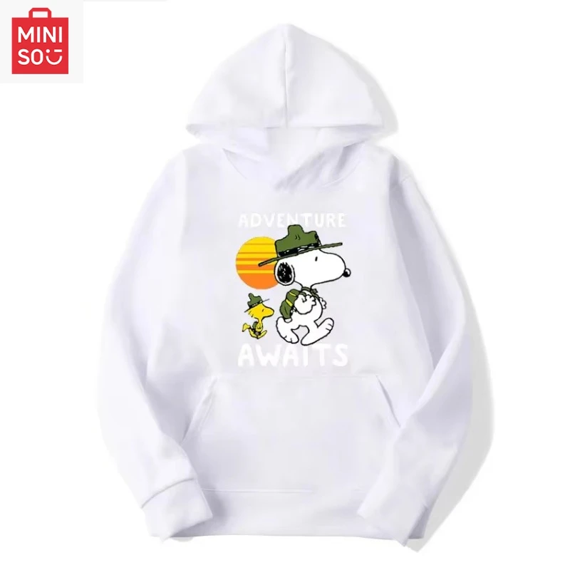 

MINISO No-lanyard Snoopy Premium Hoodie Harajuku Fashion Trendy Streetwear Men's Women's Tops Coats Shirt Hoodies