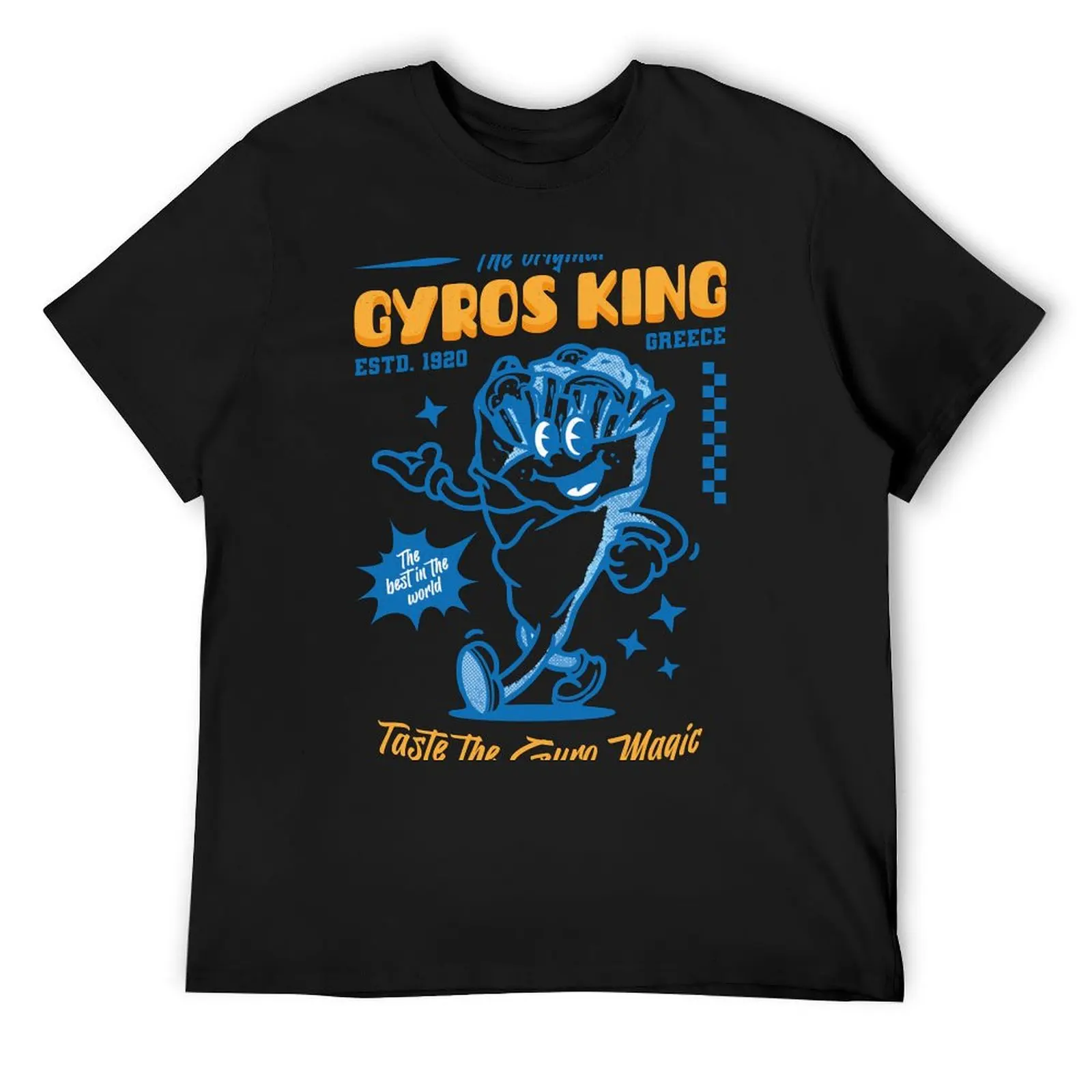 Greek Gyros Retro Mascot Tshirt T-Shirt korean fashion quick drying designer shirts T-shirts for men cotton