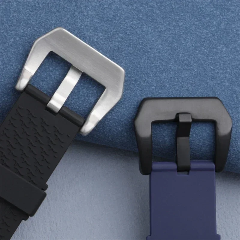 جديد لينة المطاط الأسود الأزرق حزام الساعات ل كوروم حزام كأس ADMIRAL منحني نهاية Wacth الفرقة معصمه سوار 22 مللي متر دبوس مشبك