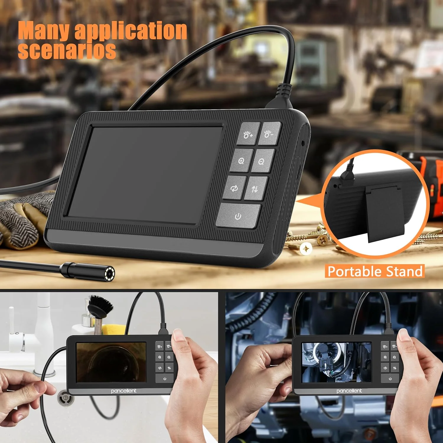 8mm 4.3in 1080P Single Dual Lens Piping Inspection Automotive Boroscope Inspection Endoscope Endoscopy Camera  Tools For Cars