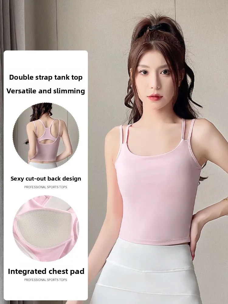 レディーススポーツウェアフィットネステニスセット速乾性スカートランニングトップベストサマー2025新作スリムバドミントンウェア