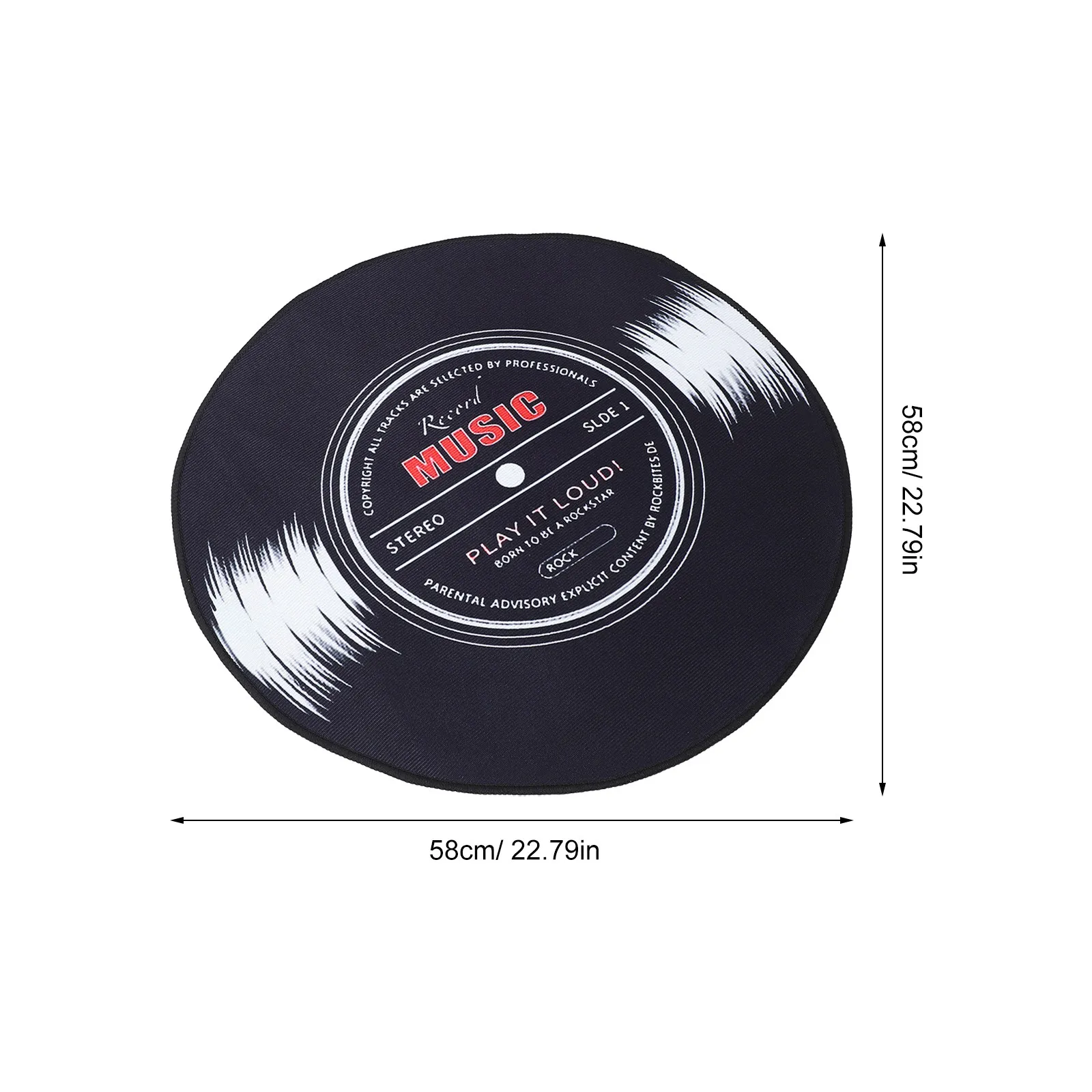 Black Retro Vinyl Record Rug Non Slip Washable Classic Music Floor Mat for Bedroom Living Room Vintage Home Decor