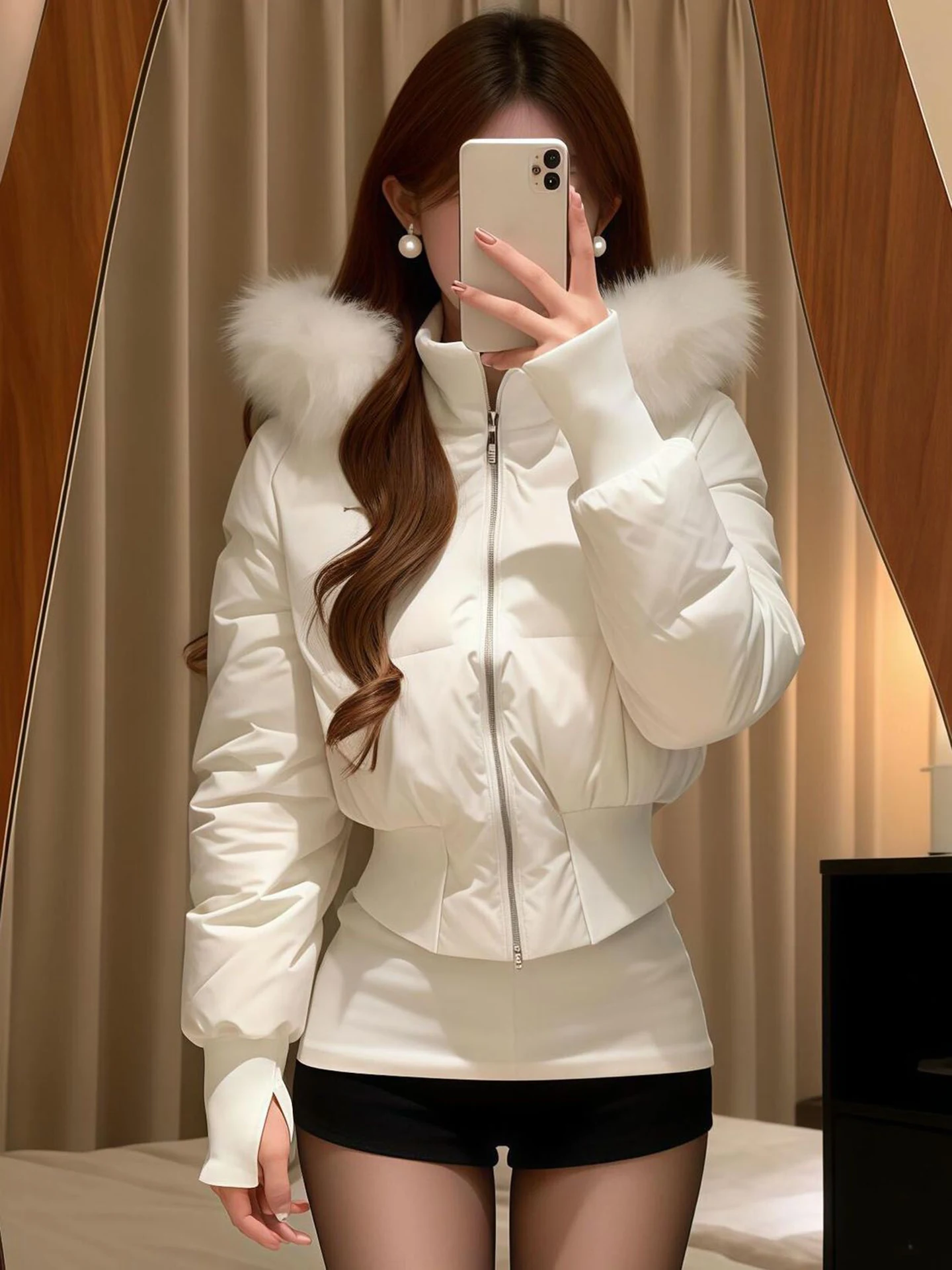 

Корейская теплая стеганая куртка для женщин, осенне-зимняя новинка, с воротником из искусственного меха, утепленная, с регулировкой талии, хлопковое пальто