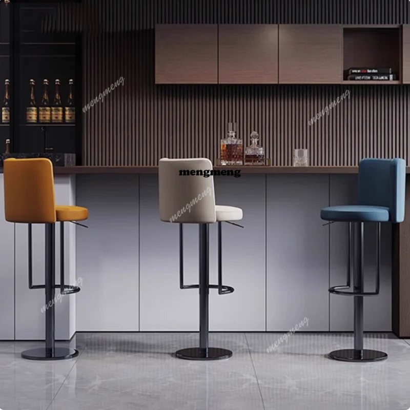 

Swivel Kitchen Bar Stools Adjustable Height Beige Living Room Bar Stools Modern Orange Minimalist Cadeira Island Chairs