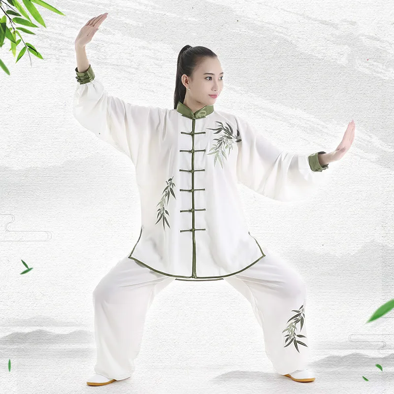 Martial Art Uniform Kung Fu Suits Long Sleeve Tai Chi Clothing Chinese Traditional Folk Taiji Outdoor Walking Morning Sprots