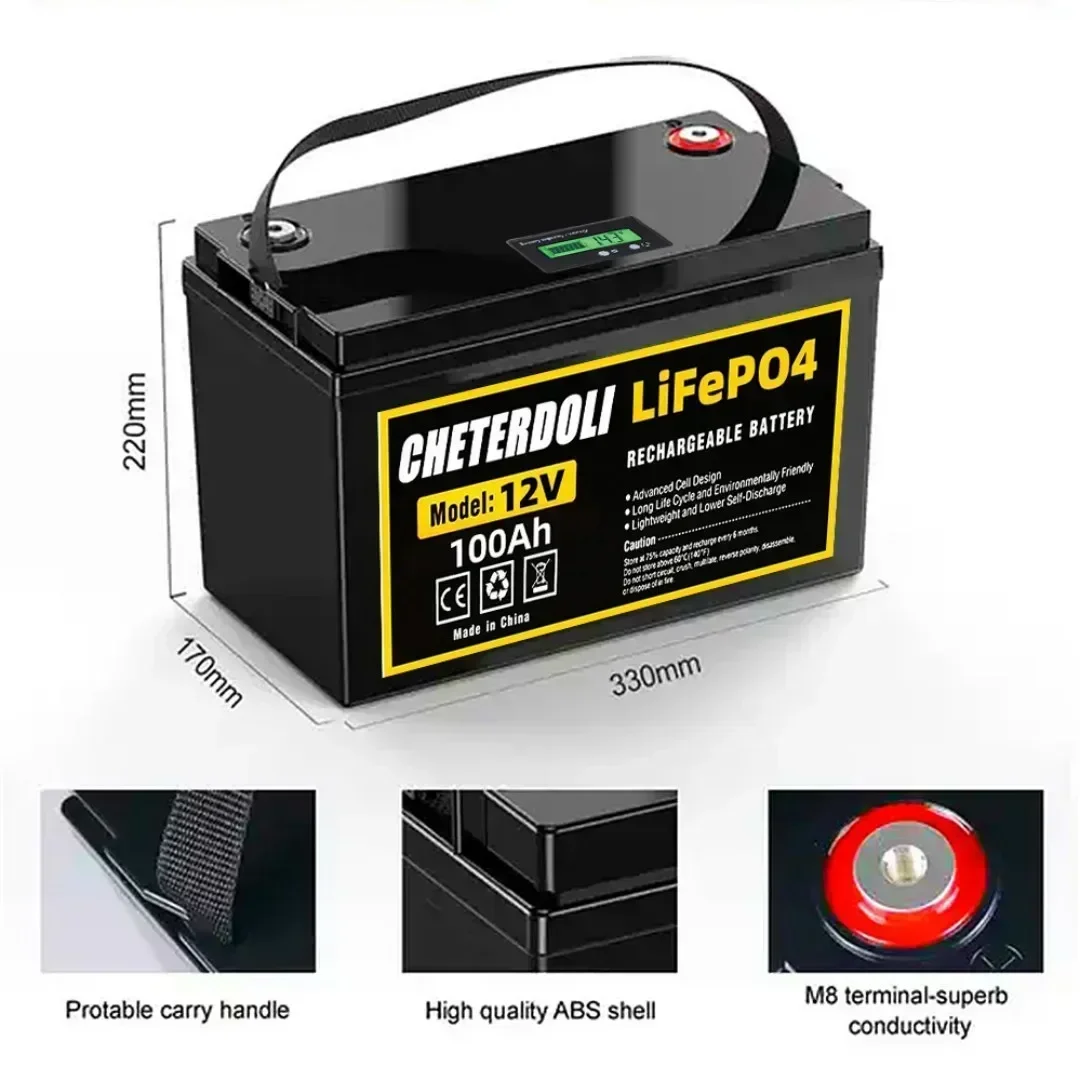 Akumulator LiFePO4 o głębokim cyklu 12V 24V 36V 100Ah Wbudowany ulepszony BMS do wózków golfowych Silnik do trollingu morskiego CHETERDOLI lifepo4 12v