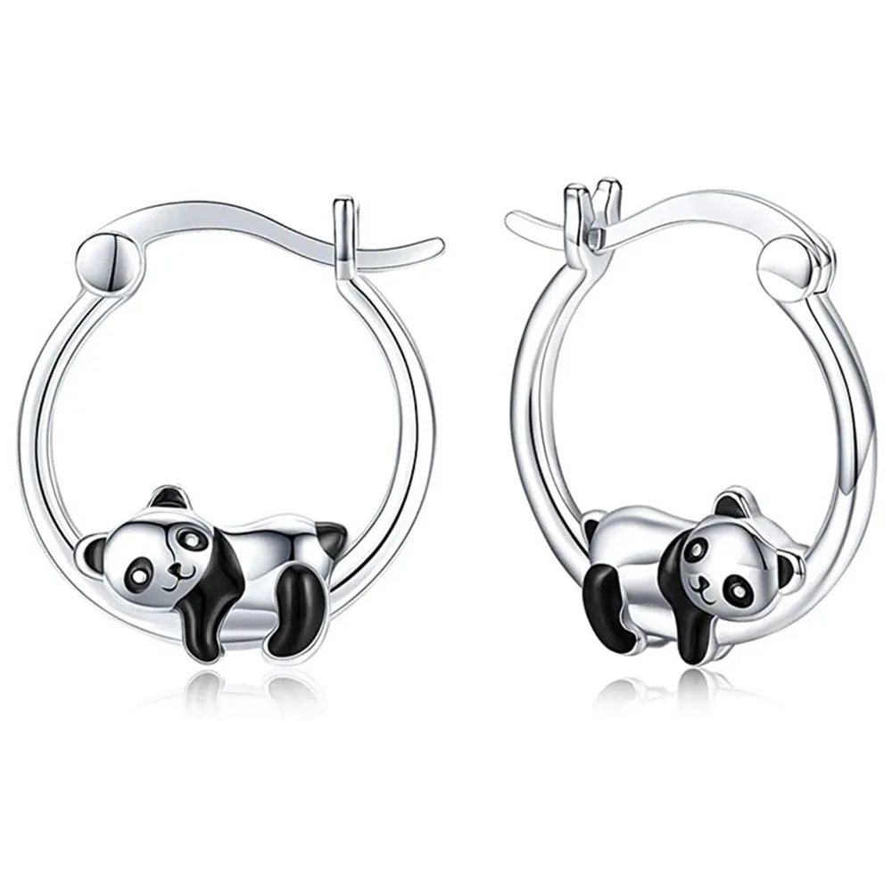 VENTFILLE Silver Color Panda Earring for Women Girl Gift Lovely Cartoon Animal Jewelry Dropshipping Wholesale