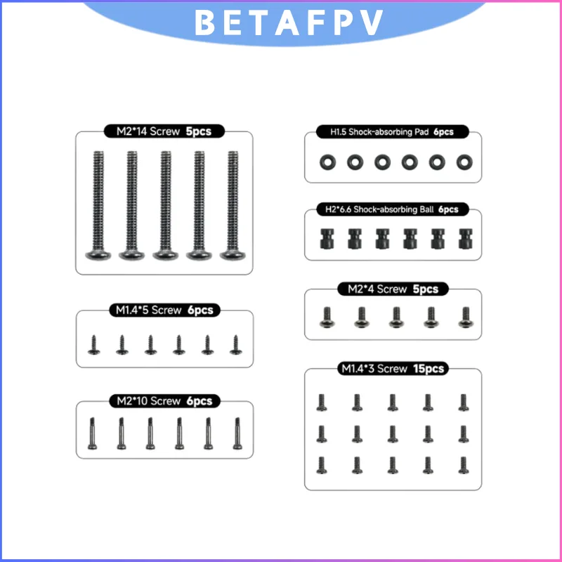 BETAFPV Kit d'assortiment de vis pour drone, vis de rechange pour Pavo20 Pro Meteor75 Pro Air65 Air75 Cetus X FPV Whoop